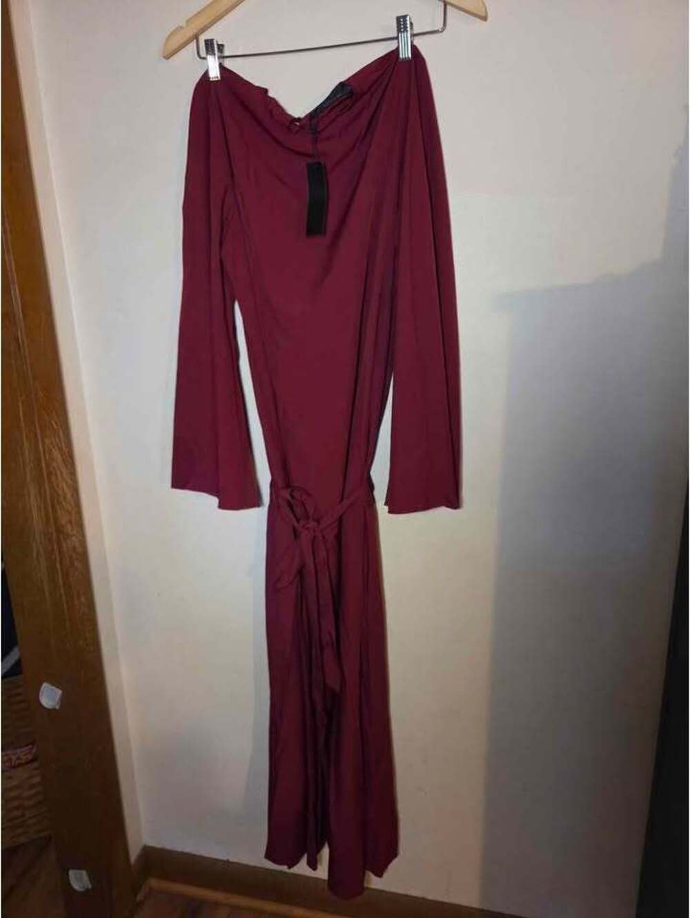 Zanzea Burgundy Long Sleeve Tie Waist Dress M New with Tags [COPY]